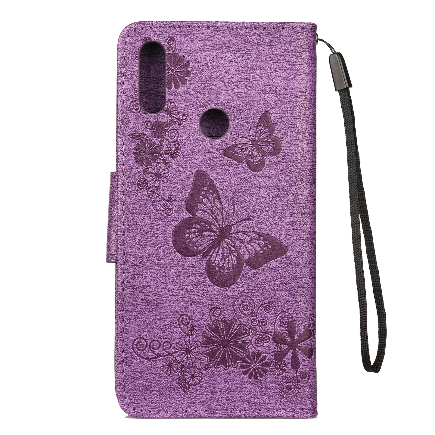 Imprint Butterfly Flowers Leather Stand Wallet Folio Case for Xiaomi Redmi Note 7S / Note 7 / Note 7 Pro (India)