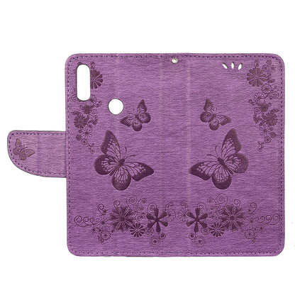 Imprint Butterfly Flowers Leather Stand Wallet Folio Case for Xiaomi Redmi Note 7S / Note 7 / Note 7 Pro (India)