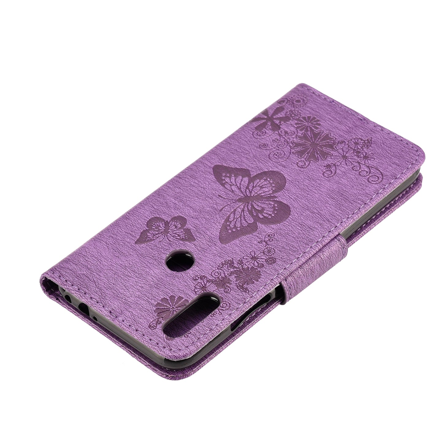 Imprint Butterfly Flowers Leather Stand Wallet Folio Case for Xiaomi Redmi Note 7S / Note 7 / Note 7 Pro (India)