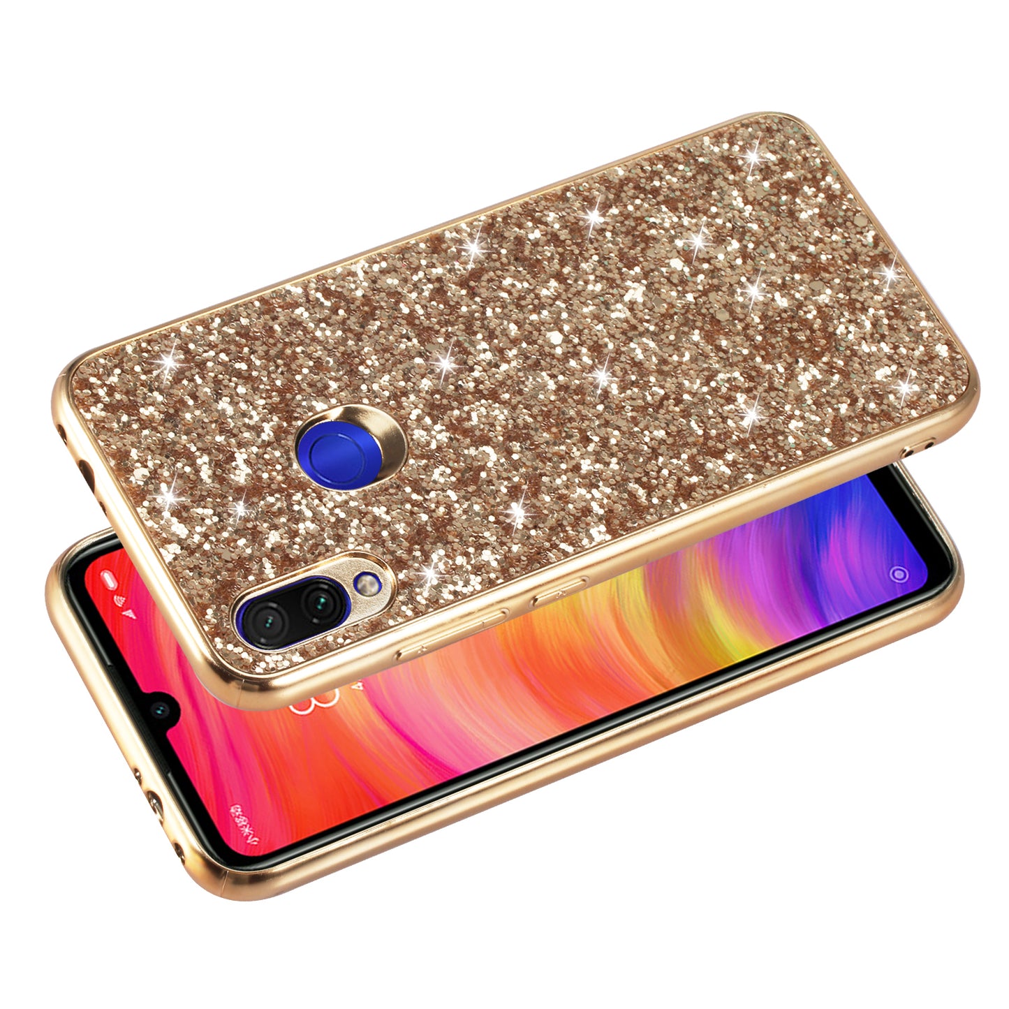 Glittery PC+TPU Protective Mobile Phone Case for Xiaomi Redmi Note 7S / Note 7 / Note 7 Pro (India)
