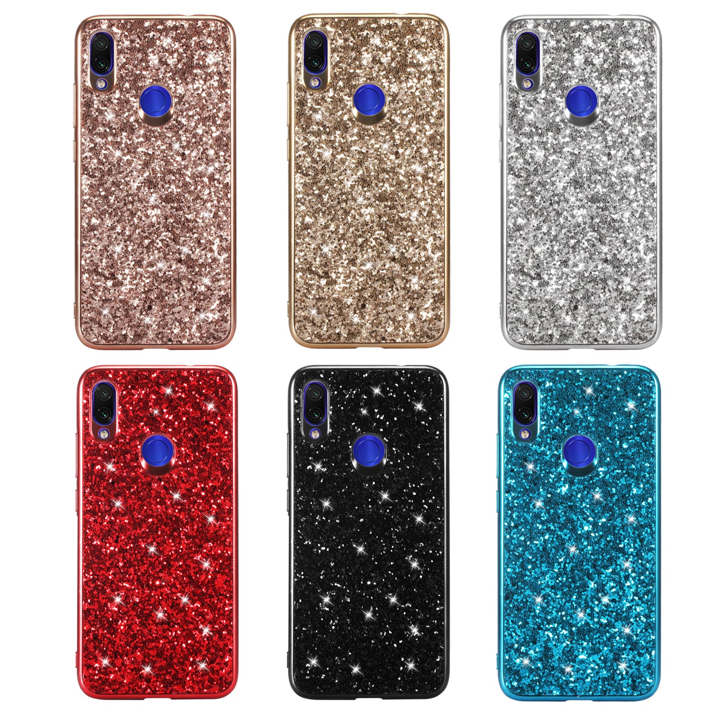Glittery PC+TPU Protective Mobile Phone Case for Xiaomi Redmi Note 7S / Note 7 / Note 7 Pro (India)