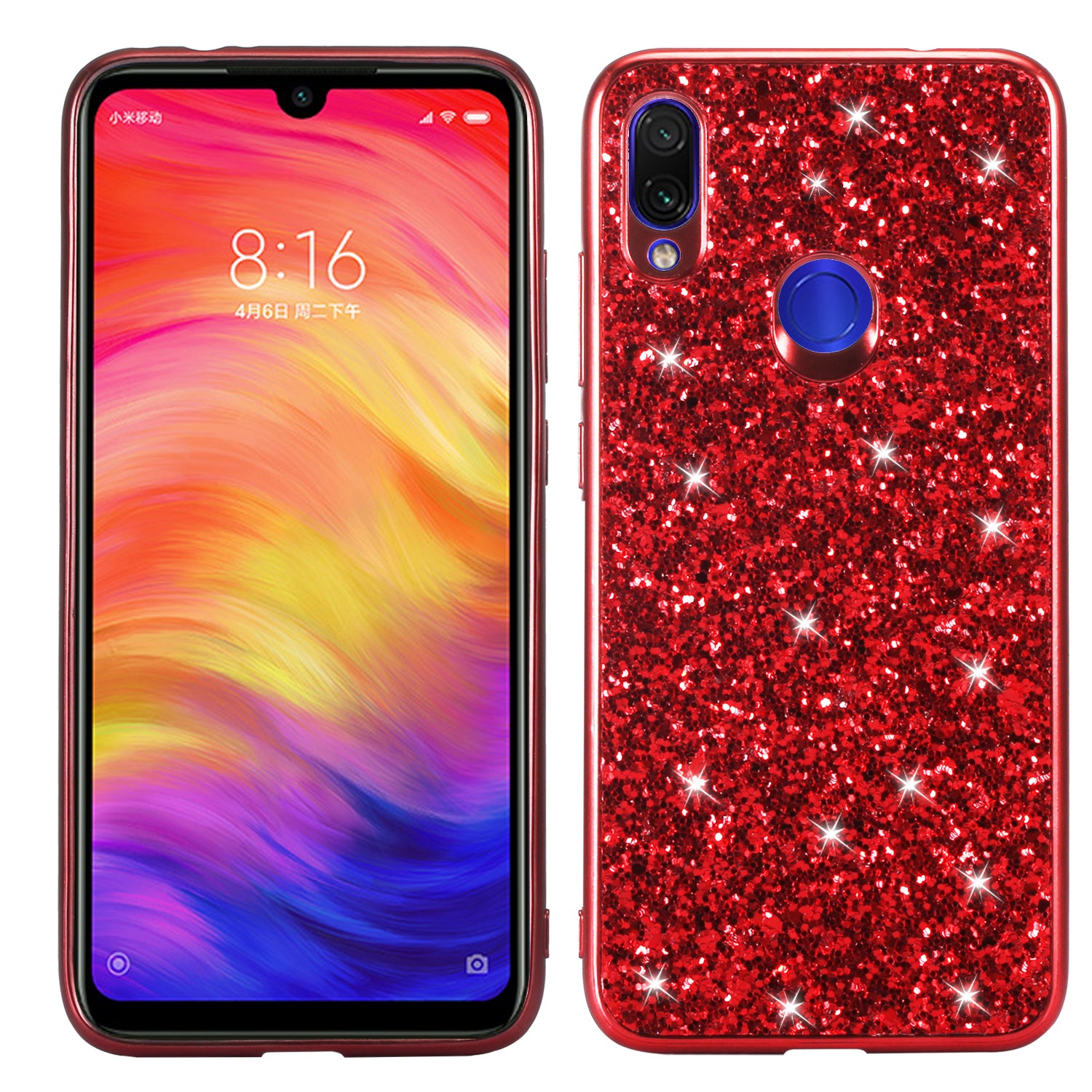 Glittery PC+TPU Protective Mobile Phone Case for Xiaomi Redmi Note 7S / Note 7 / Note 7 Pro (India)
