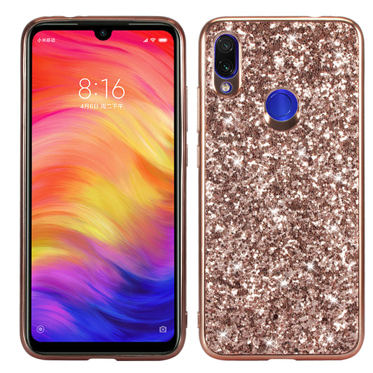 Glittery PC+TPU Protective Mobile Phone Case for Xiaomi Redmi Note 7S / Note 7 / Note 7 Pro (India)