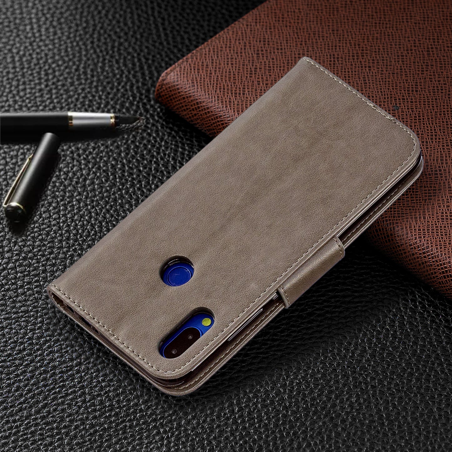 For Xiaomi Redmi Note 7S / Note 7 /Note 7 Pro (India) PU Leather Imprint Butterflies Phone Case