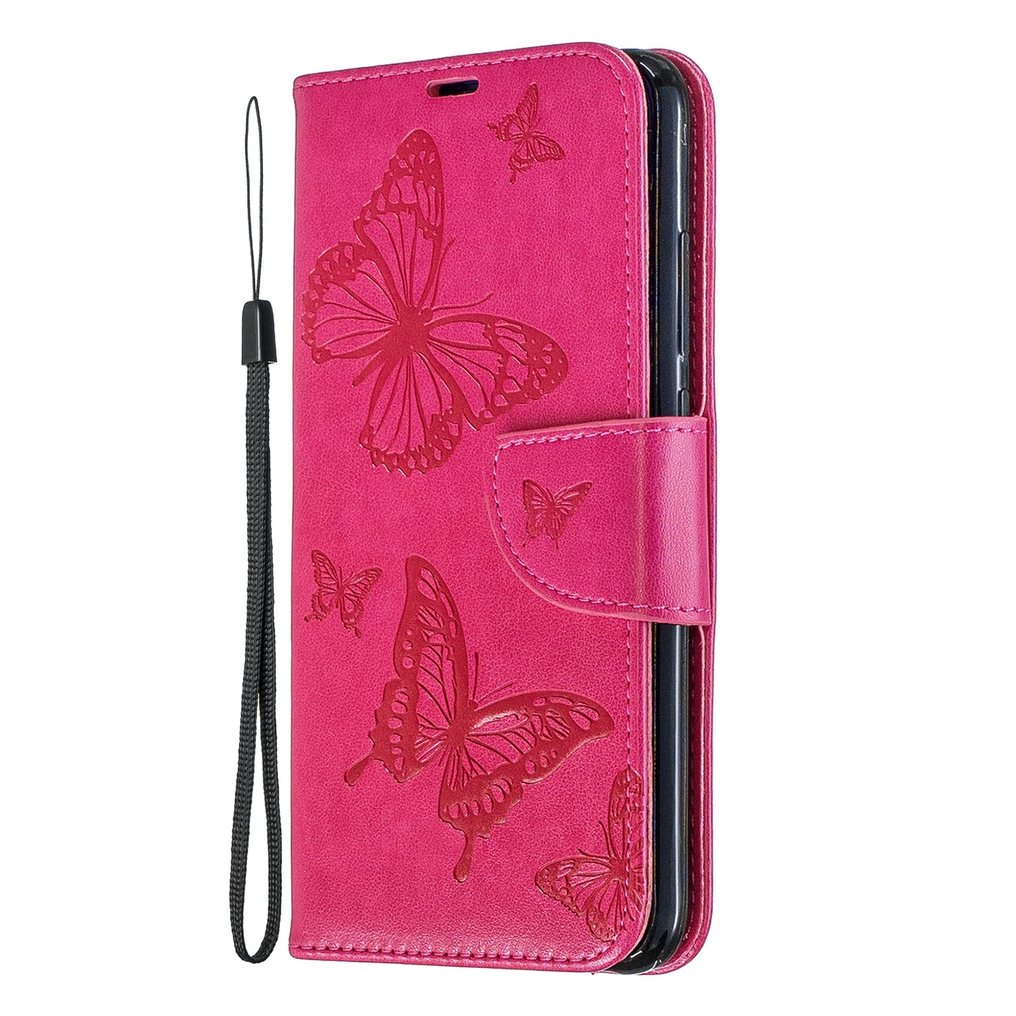 For Xiaomi Redmi Note 7S / Note 7 /Note 7 Pro (India) PU Leather Imprint Butterflies Phone Case