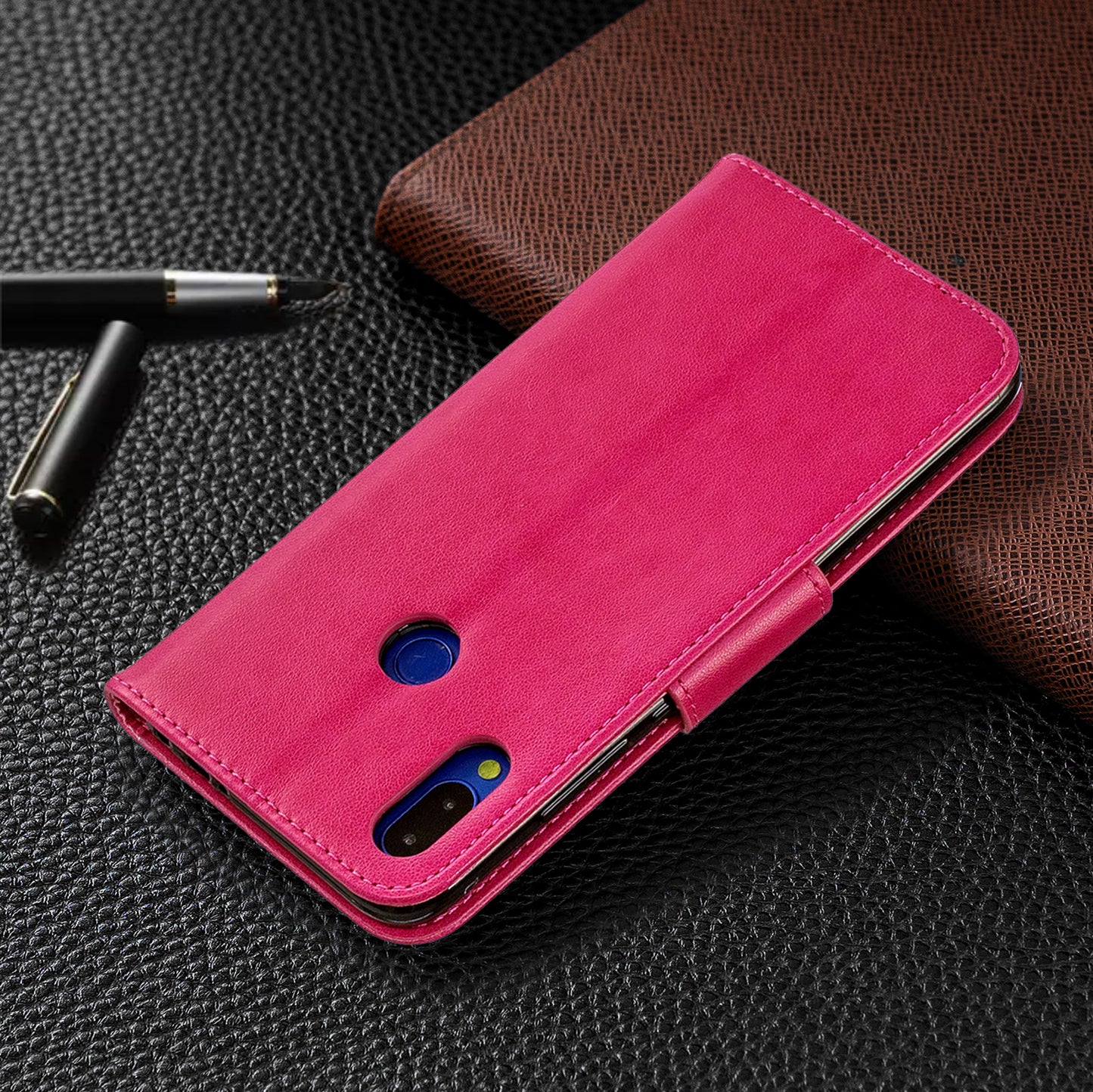 For Xiaomi Redmi Note 7S / Note 7 /Note 7 Pro (India) PU Leather Imprint Butterflies Phone Case