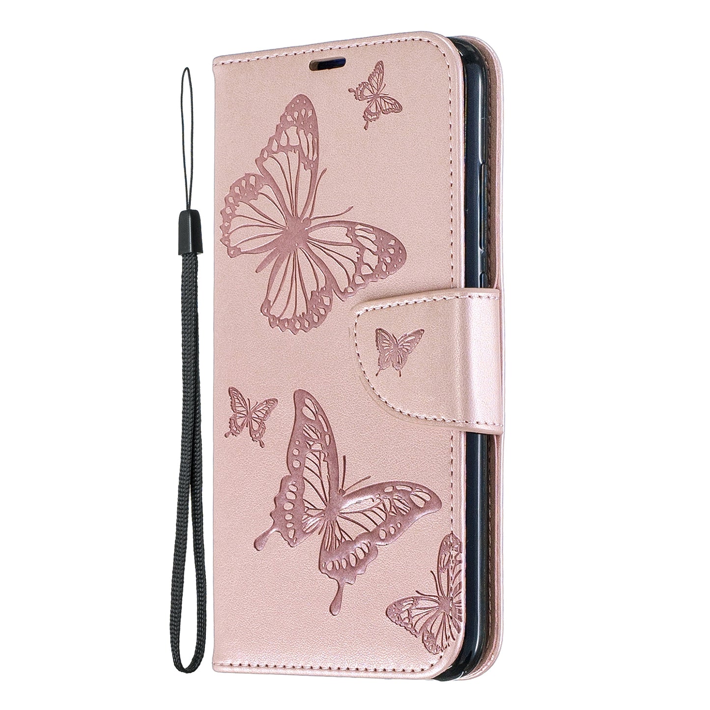 For Xiaomi Redmi Note 7S / Note 7 /Note 7 Pro (India) PU Leather Imprint Butterflies Phone Case
