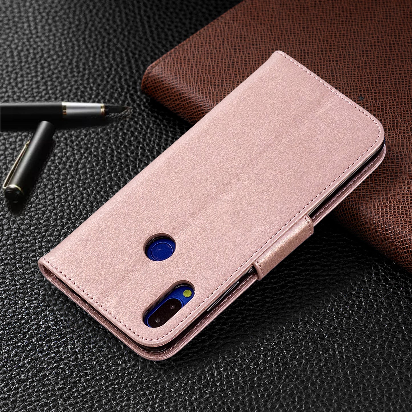 For Xiaomi Redmi Note 7S / Note 7 /Note 7 Pro (India) PU Leather Imprint Butterflies Phone Case