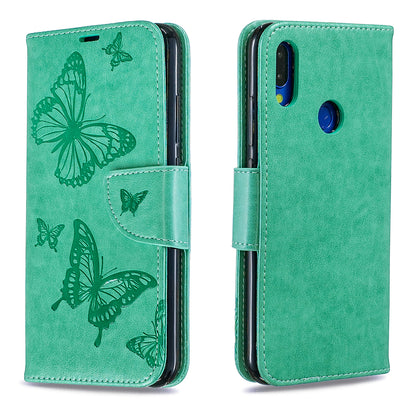 For Xiaomi Redmi Note 7S / Note 7 /Note 7 Pro (India) PU Leather Imprint Butterflies Phone Case