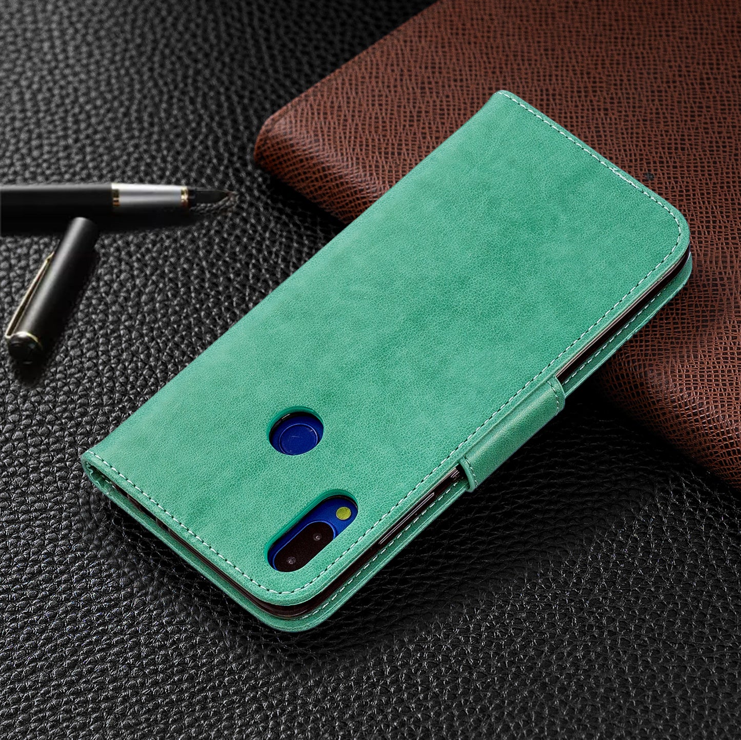 For Xiaomi Redmi Note 7S / Note 7 /Note 7 Pro (India) PU Leather Imprint Butterflies Phone Case