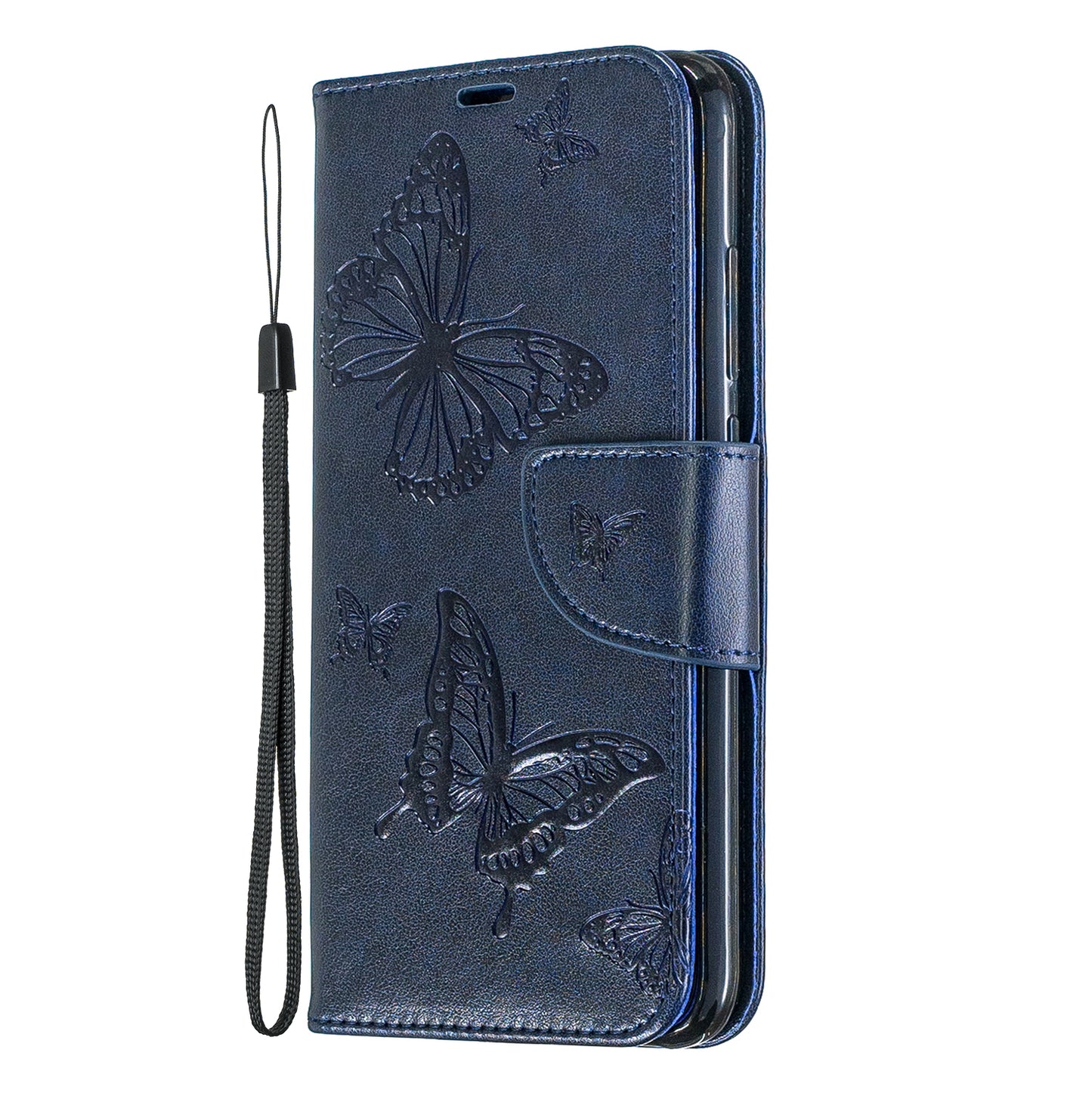 For Xiaomi Redmi Note 7S / Note 7 /Note 7 Pro (India) PU Leather Imprint Butterflies Phone Case