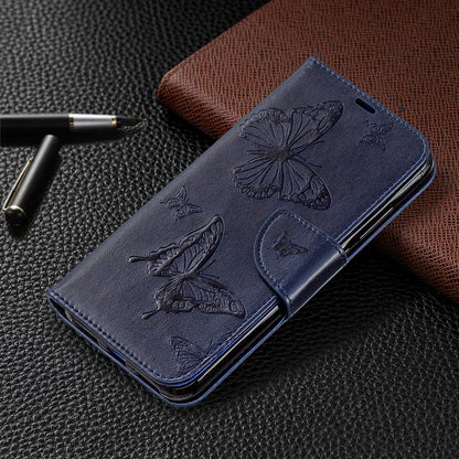 For Xiaomi Redmi Note 7S / Note 7 /Note 7 Pro (India) PU Leather Imprint Butterflies Phone Case