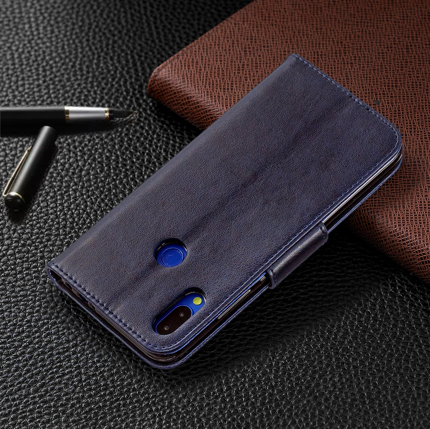 For Xiaomi Redmi Note 7S / Note 7 /Note 7 Pro (India) PU Leather Imprint Butterflies Phone Case