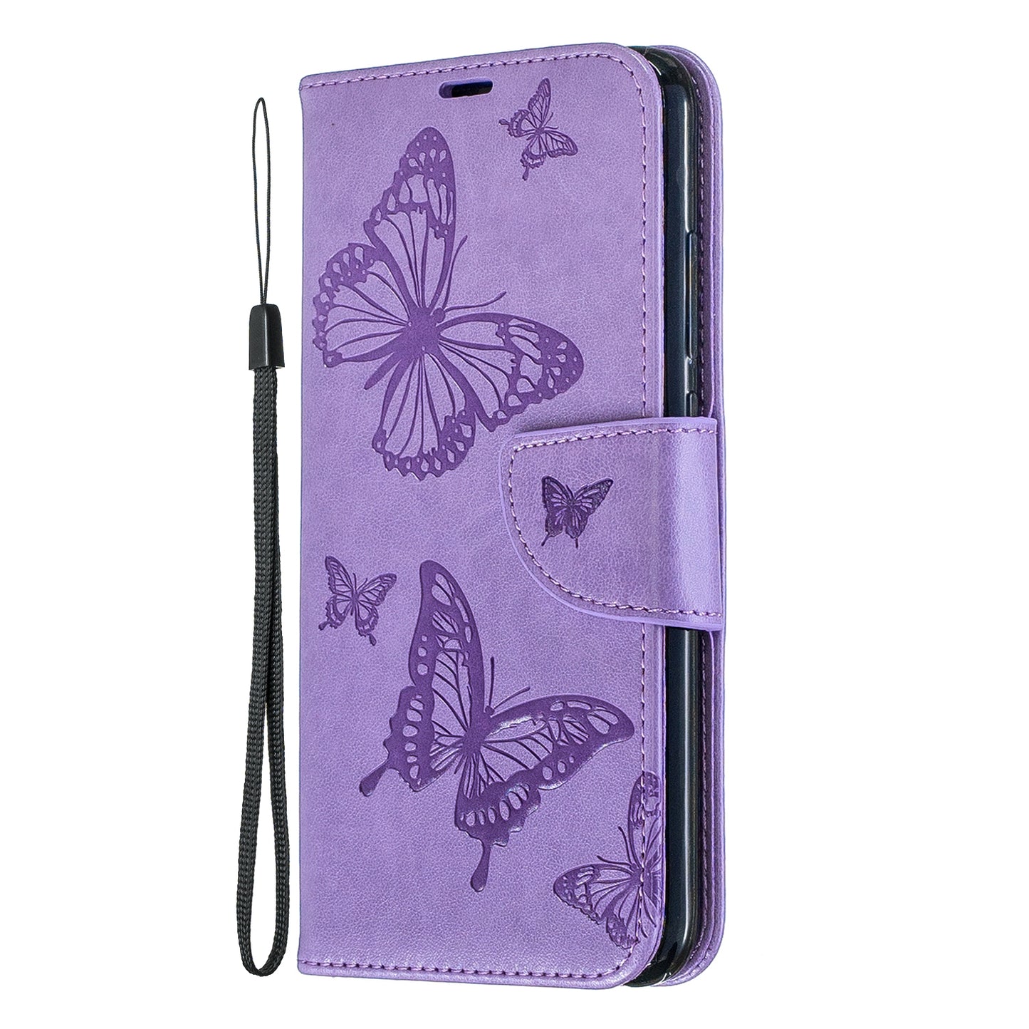 For Xiaomi Redmi Note 7S / Note 7 /Note 7 Pro (India) PU Leather Imprint Butterflies Phone Case