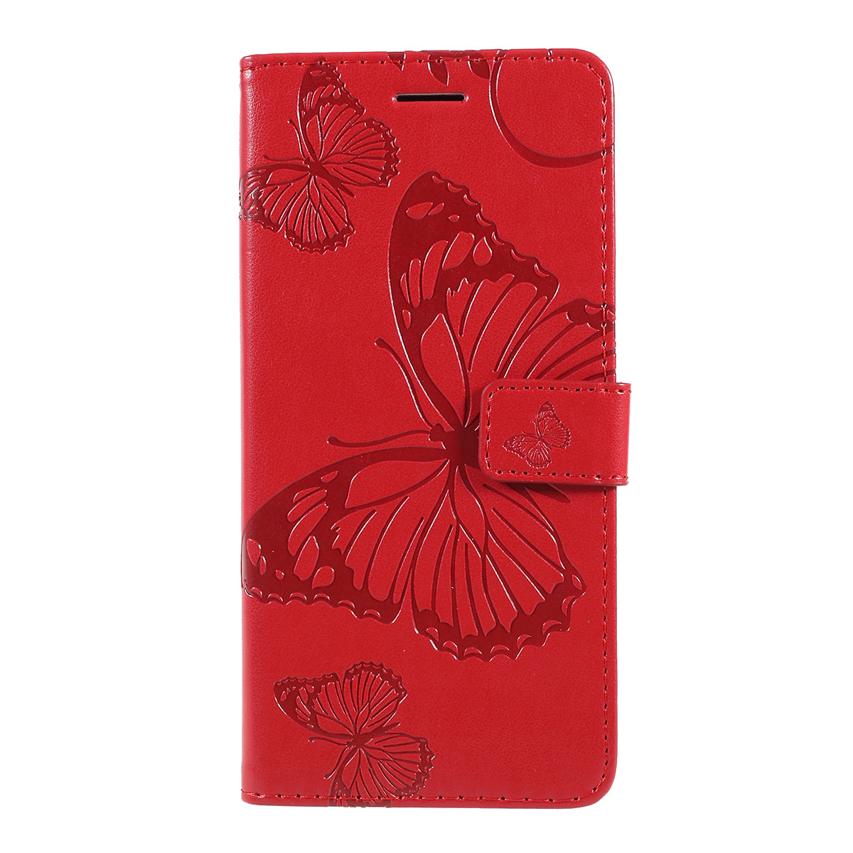 KT Imprinting Flower Series-2 Imprint Butterfly Flower Leather Wallet Case for Xiaomi Redmi 7 / Redmi Y3