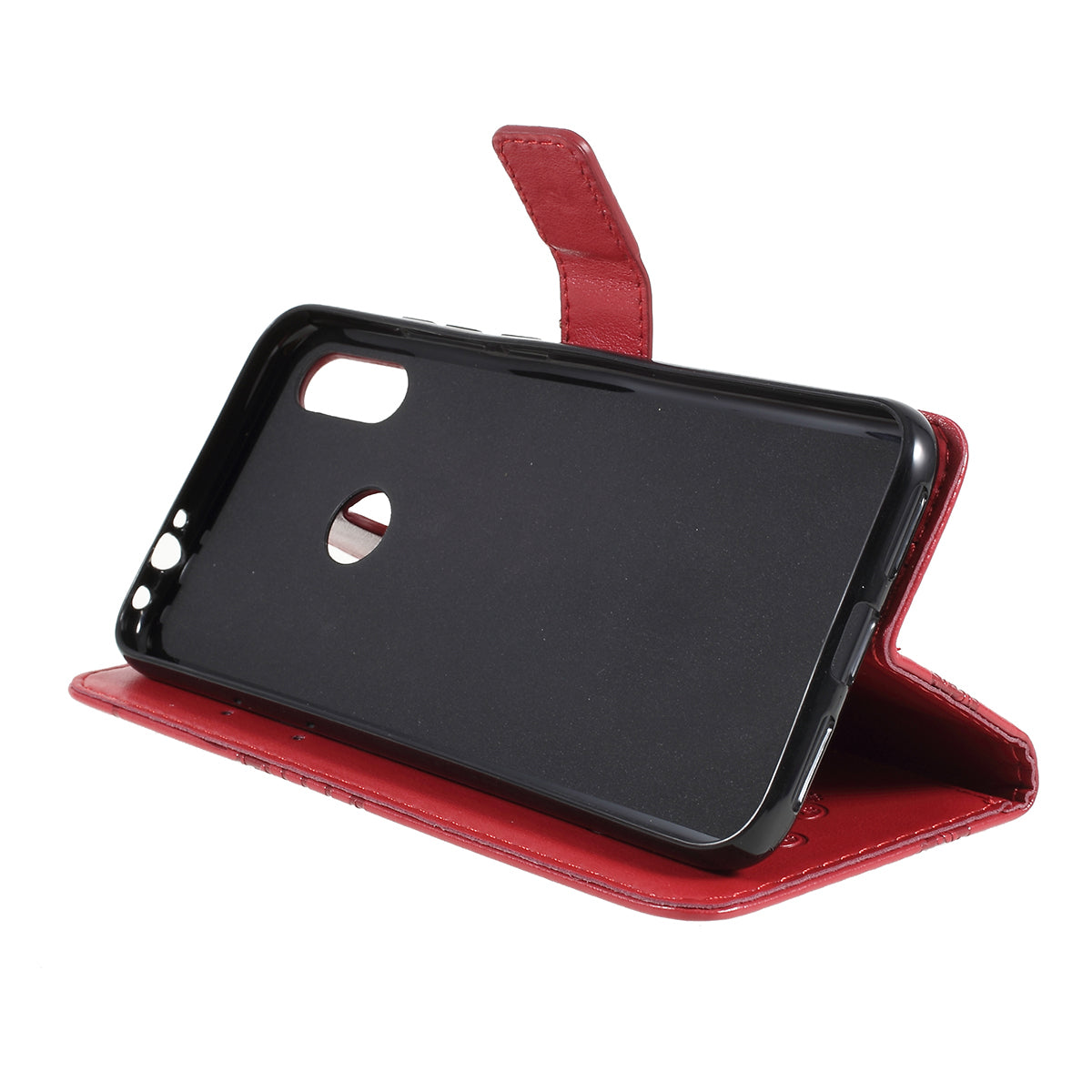 KT Imprinting Flower Series-2 Imprint Butterfly Flower Leather Wallet Case for Xiaomi Redmi 7 / Redmi Y3