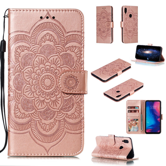 For Xiaomi Redmi Note 7S / Note 7/Note 7 Pro (India) Imprint Mandala Flower Leather Wallet Cover Phone Case