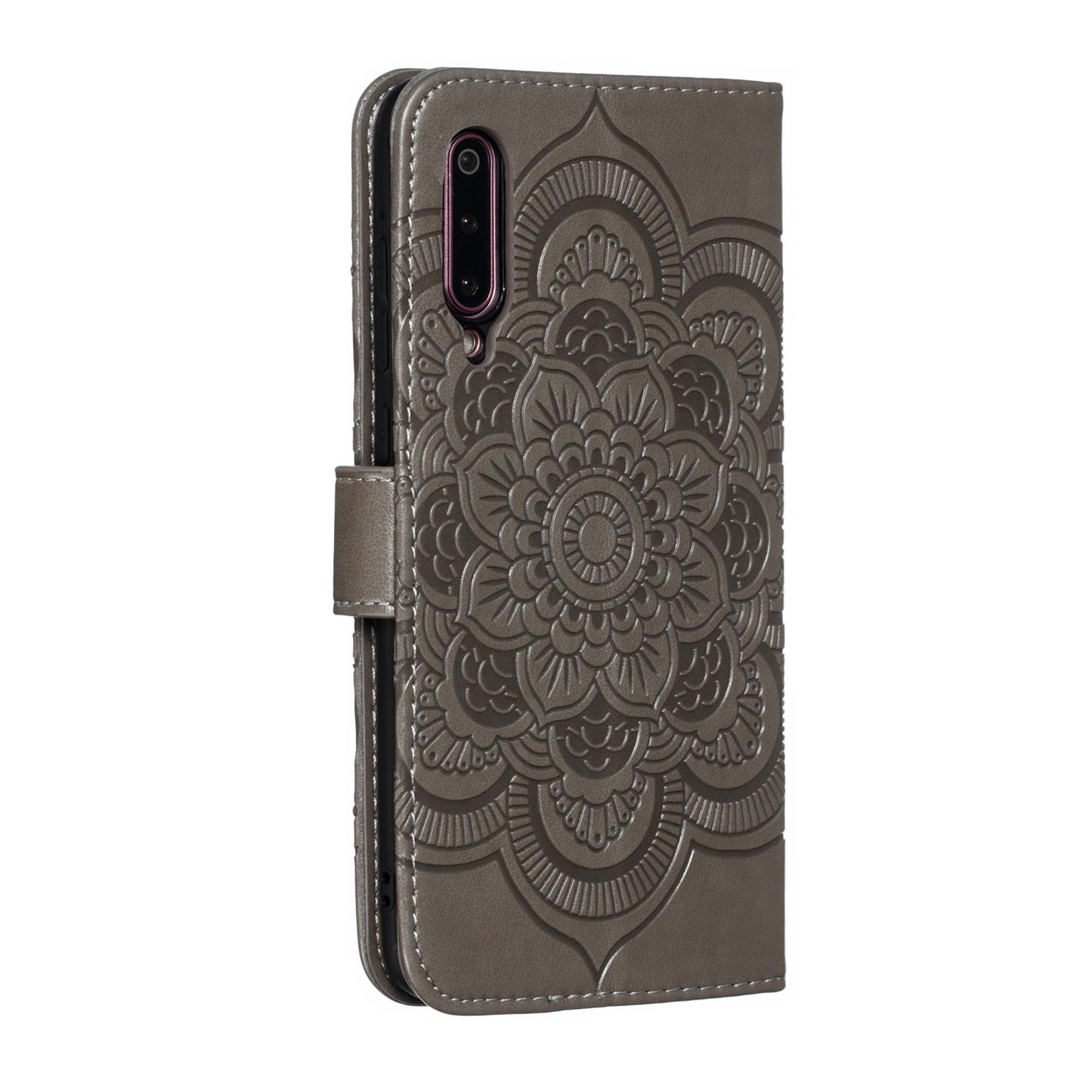 For Xiaomi Mi 9 Imprint Mandala Flower Stand Leather Phone Case Cover