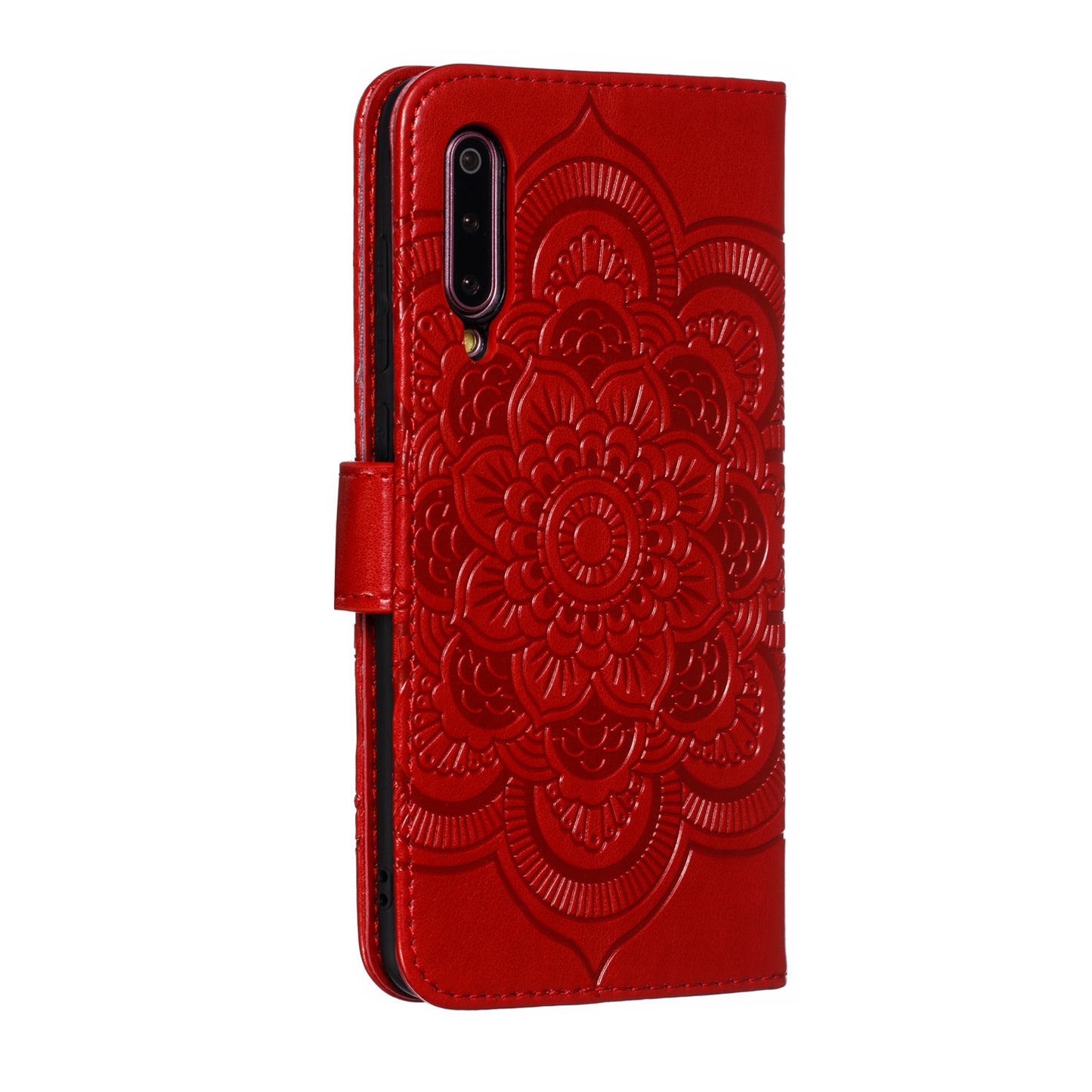 For Xiaomi Mi 9 Imprint Mandala Flower Stand Leather Phone Case Cover