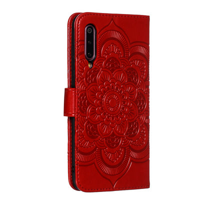For Xiaomi Mi 9 Imprint Mandala Flower Stand Leather Phone Case Cover