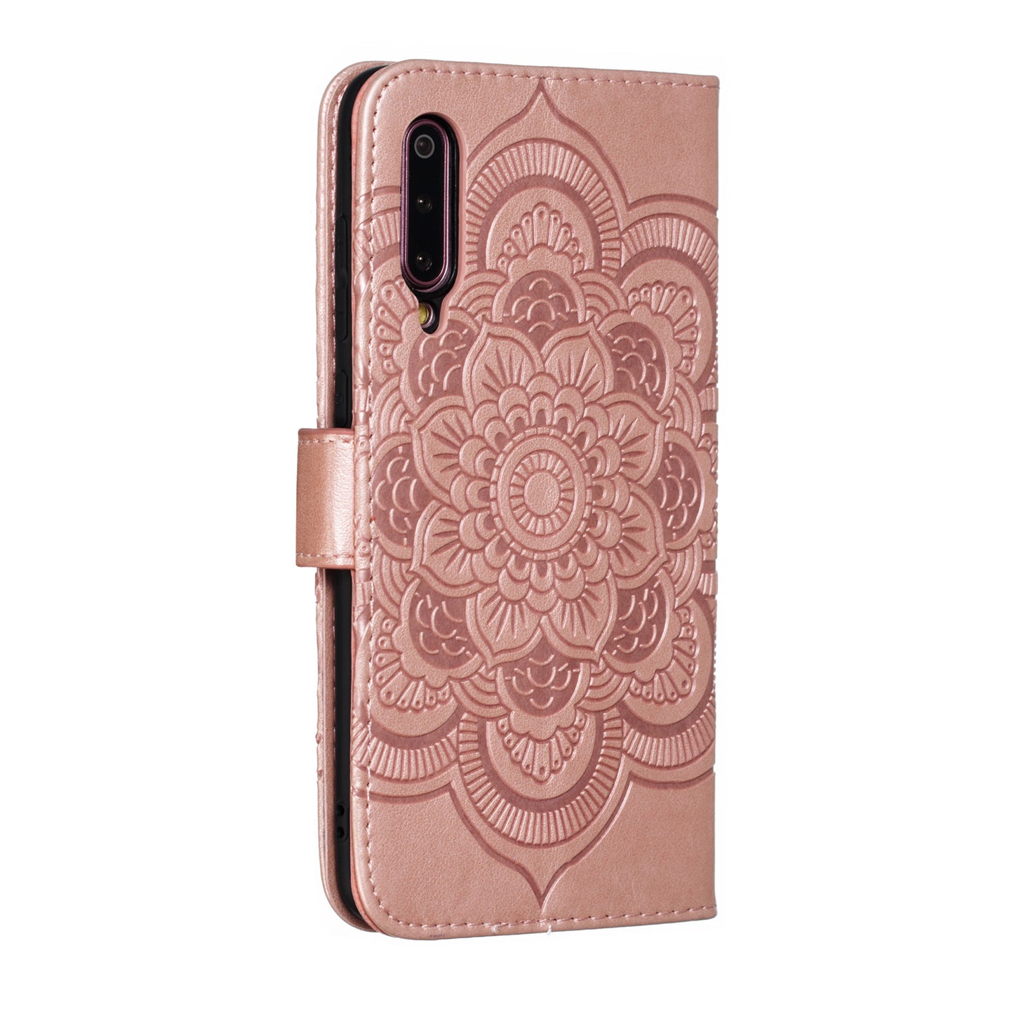 For Xiaomi Mi 9 Imprint Mandala Flower Stand Leather Phone Case Cover