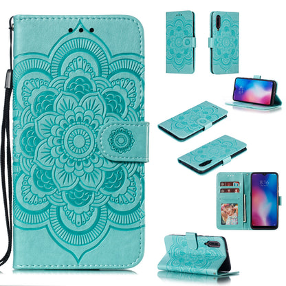 For Xiaomi Mi 9 Imprint Mandala Flower Stand Leather Phone Case Cover