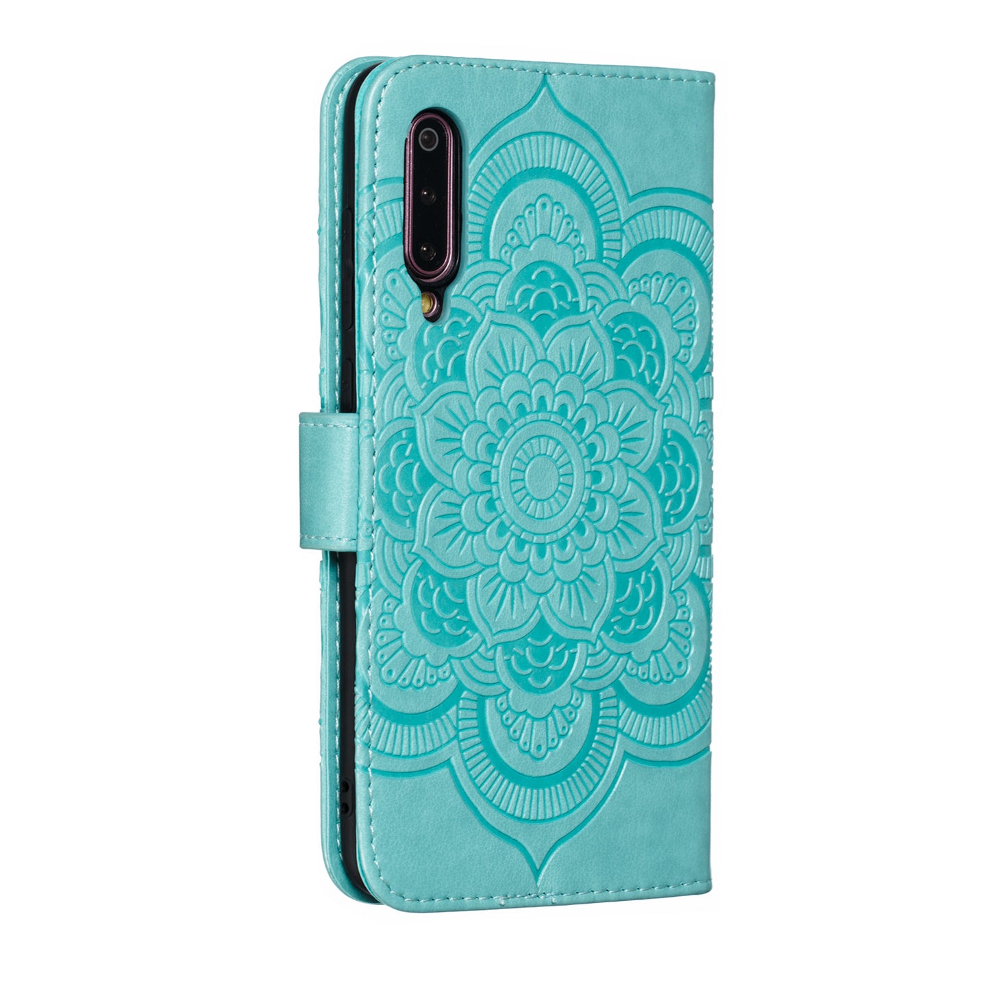 For Xiaomi Mi 9 Imprint Mandala Flower Stand Leather Phone Case Cover