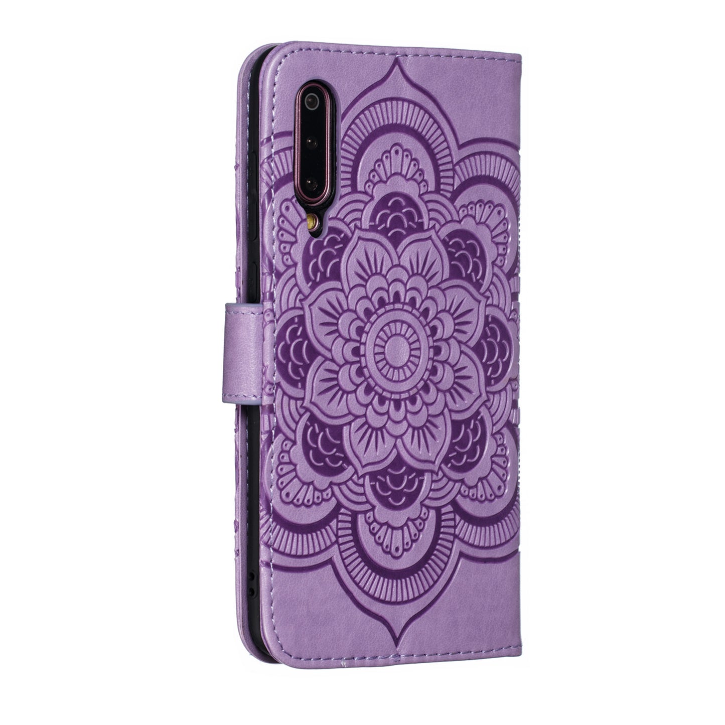For Xiaomi Mi 9 Imprint Mandala Flower Stand Leather Phone Case Cover