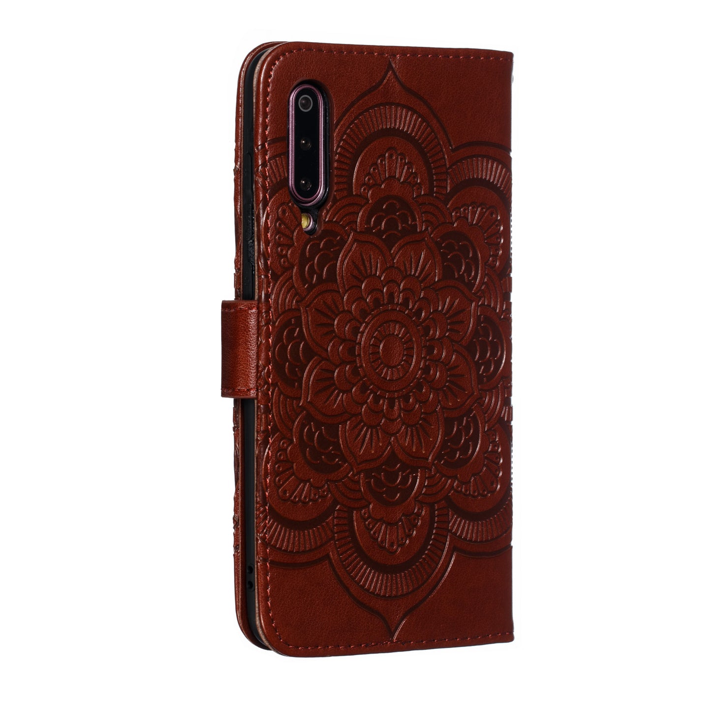 For Xiaomi Mi 9 Imprint Mandala Flower Stand Leather Phone Case Cover