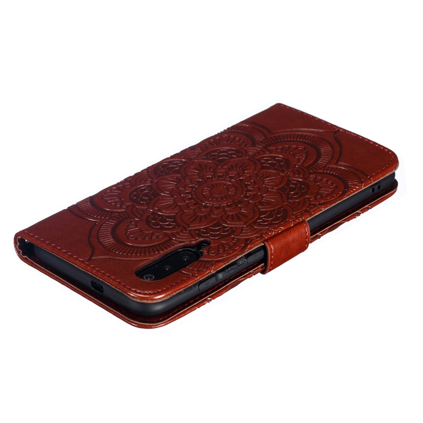 For Xiaomi Mi 9 Imprint Mandala Flower Stand Leather Phone Case Cover