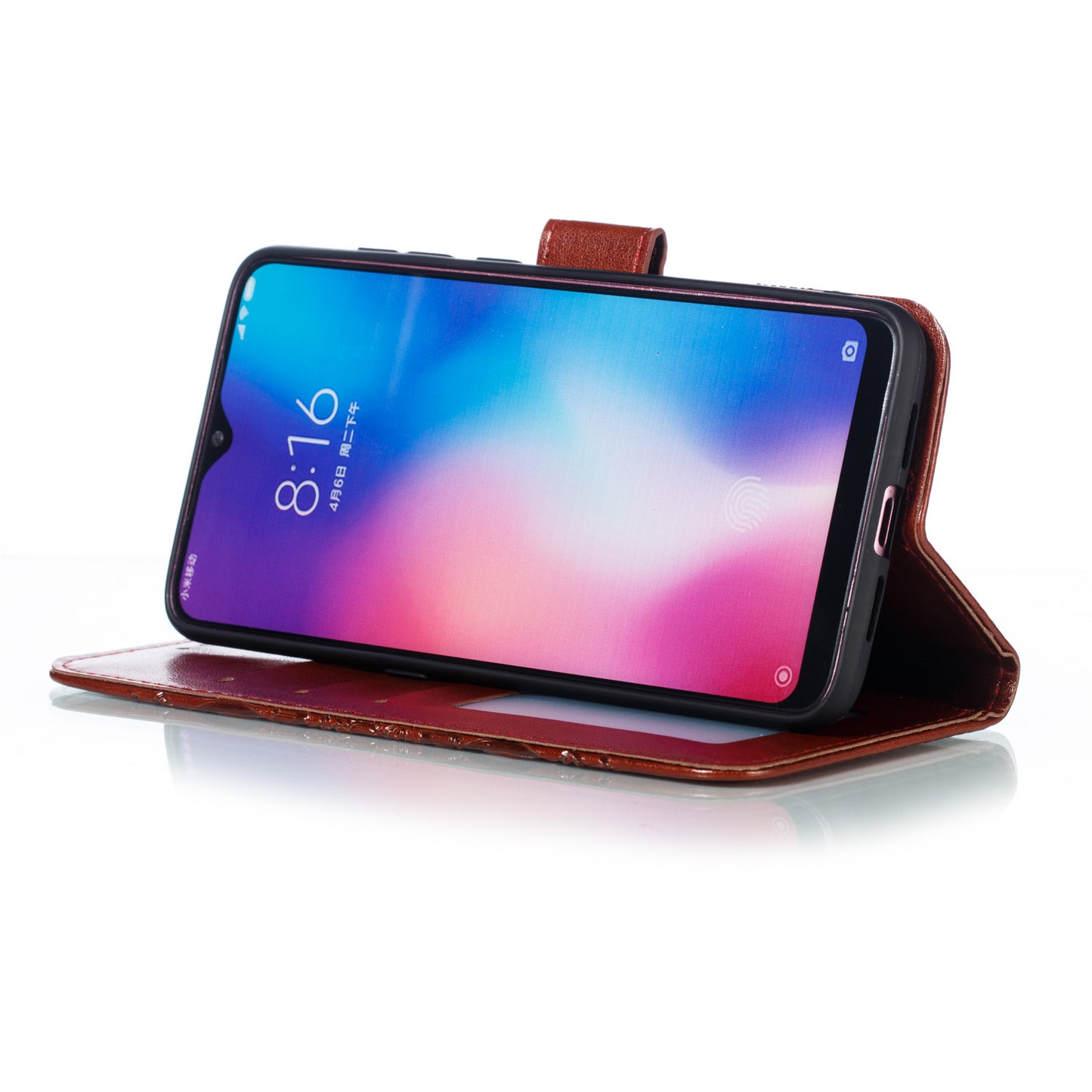 For Xiaomi Mi 9 Imprint Mandala Flower Stand Leather Phone Case Cover