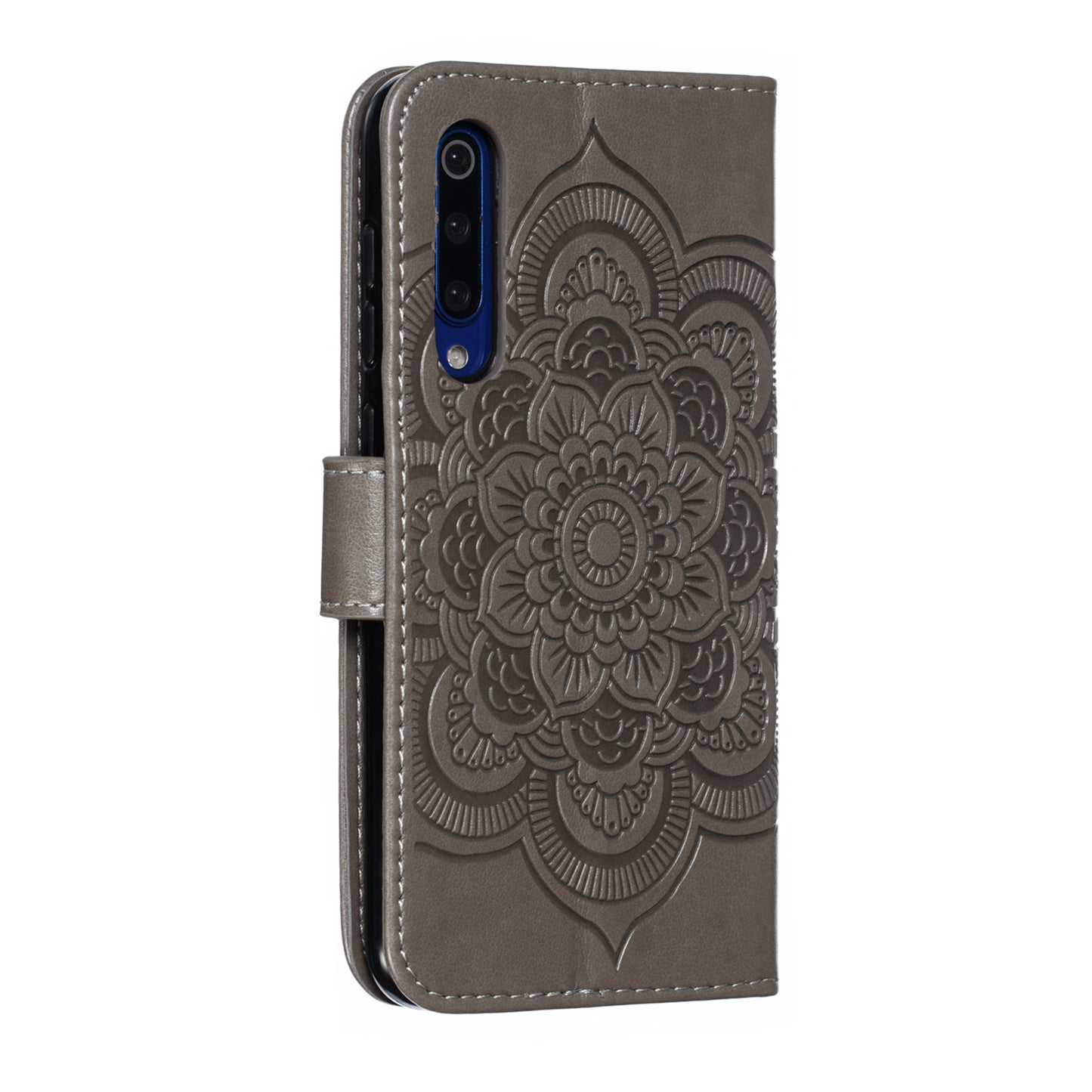 For Xiaomi Mi 9 SE Imprint Mandala Flower Phone Cover Wallet Leather Case