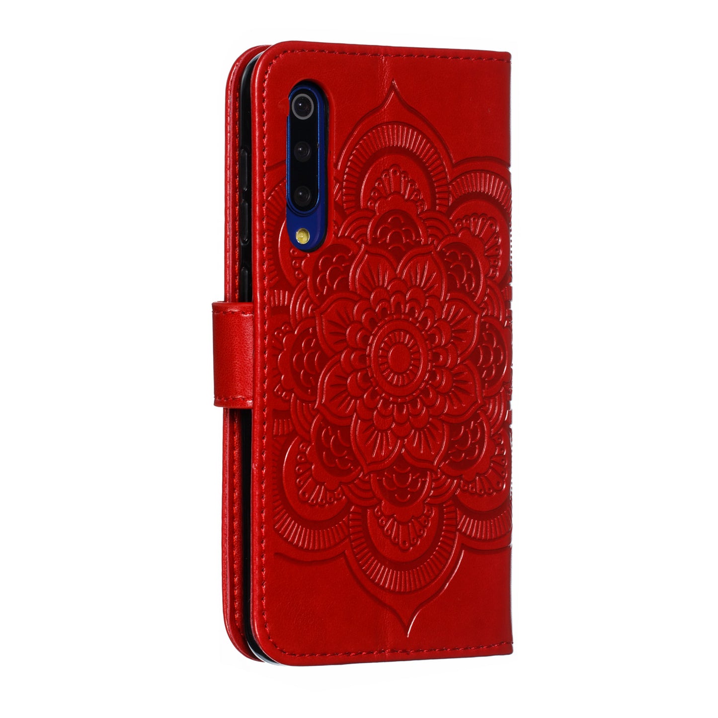 For Xiaomi Mi 9 SE Imprint Mandala Flower Phone Cover Wallet Leather Case