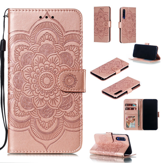 For Xiaomi Mi 9 SE Imprint Mandala Flower Phone Cover Wallet Leather Case