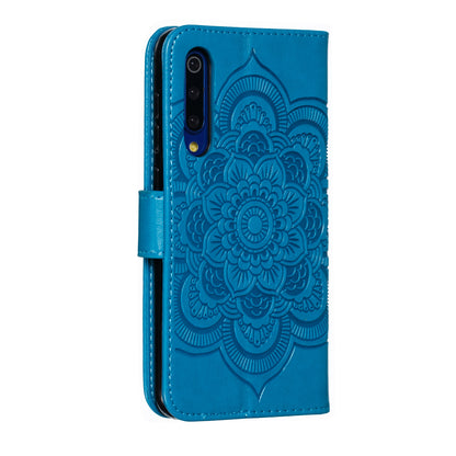 For Xiaomi Mi 9 SE Imprint Mandala Flower Phone Cover Wallet Leather Case