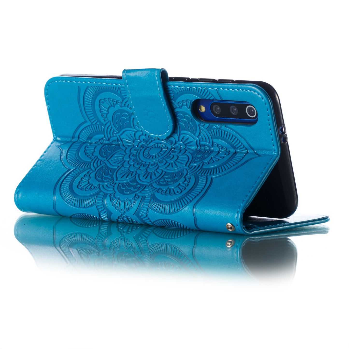 For Xiaomi Mi 9 SE Imprint Mandala Flower Phone Cover Wallet Leather Case