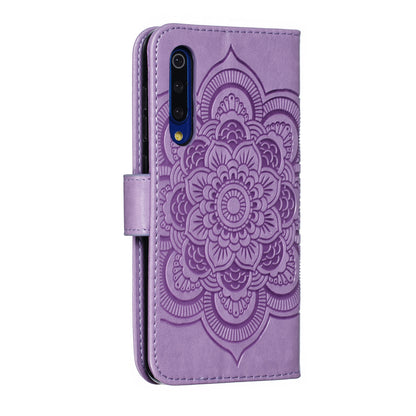 For Xiaomi Mi 9 SE Imprint Mandala Flower Phone Cover Wallet Leather Case