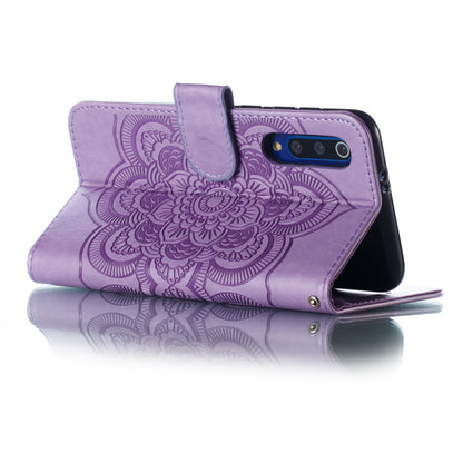 For Xiaomi Mi 9 SE Imprint Mandala Flower Phone Cover Wallet Leather Case