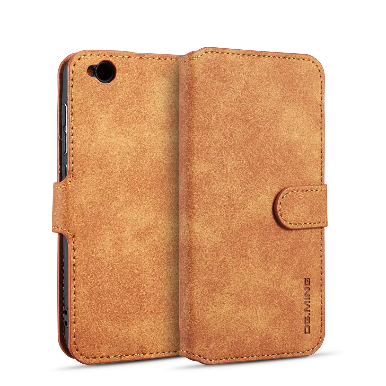 DG.MING Retro Style Wallet Leather Stand Case for Xiaomi Redmi Go