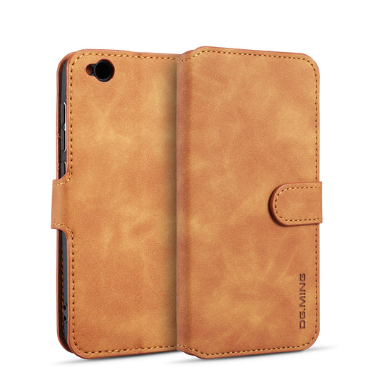 DG.MING Retro Style Wallet Leather Stand Case for Xiaomi Redmi Go