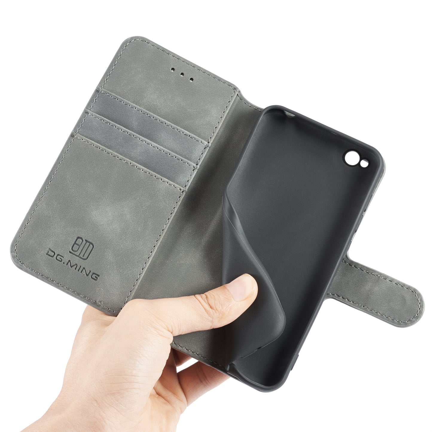 DG.MING Retro Style Wallet Leather Stand Case for Xiaomi Redmi Go