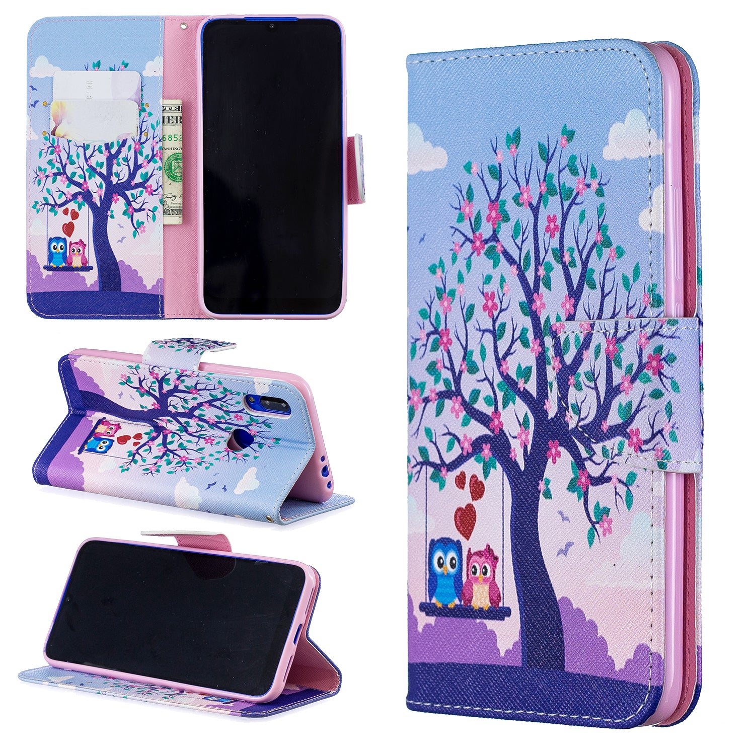 For Xiaomi Redmi 7 Pattern Printing Leather Stand Wallet Case