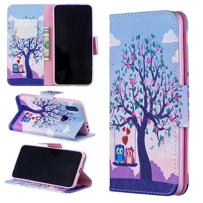 For Xiaomi Redmi 7 Pattern Printing Leather Stand Wallet Case