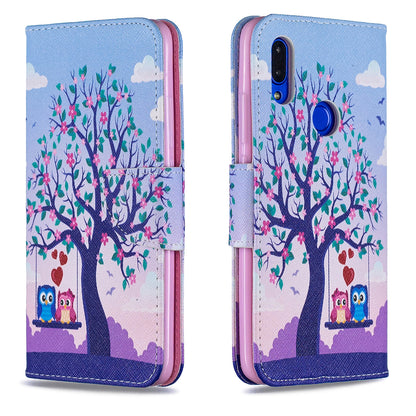 For Xiaomi Redmi 7 Pattern Printing Leather Stand Wallet Case