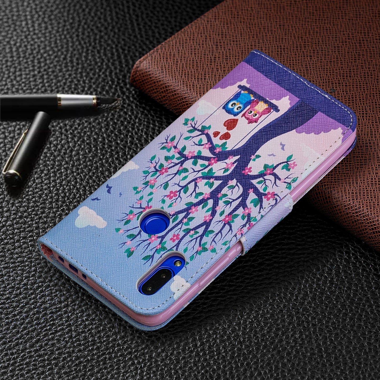 For Xiaomi Redmi 7 Pattern Printing Leather Stand Wallet Case