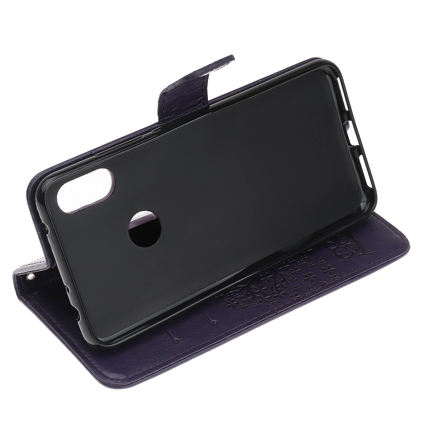 Imprint Tree Owl Wallet Stand Leather Flip Phone Case for Xiaomi Redmi Note 7S / Note 7 / Note 7 Pro (India)