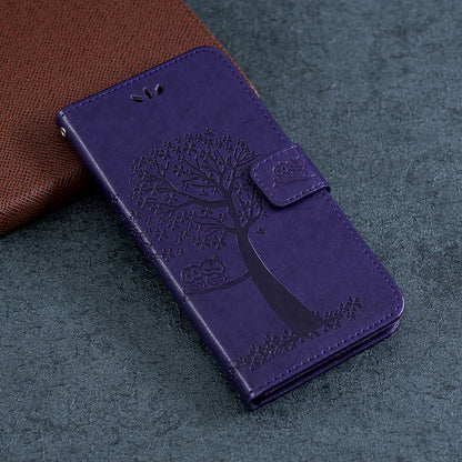 Imprint Tree Owl Wallet Stand Leather Flip Phone Case for Xiaomi Redmi Note 7S / Note 7 / Note 7 Pro (India)