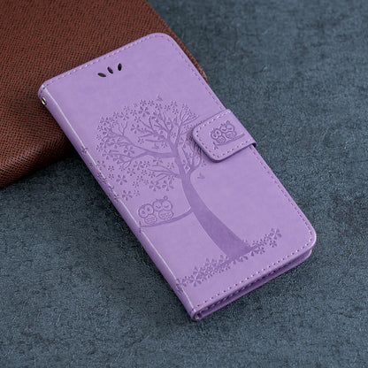 Imprint Tree Owl Wallet Stand Leather Flip Phone Case for Xiaomi Redmi Note 7S / Note 7 / Note 7 Pro (India)