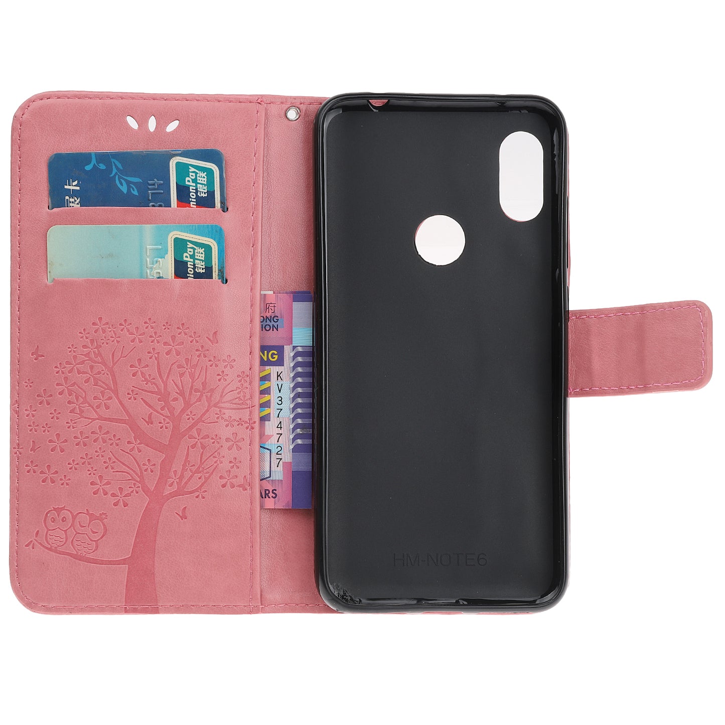 Imprint Tree Owl Wallet Stand Leather Flip Phone Case for Xiaomi Redmi Note 7S / Note 7 / Note 7 Pro (India)