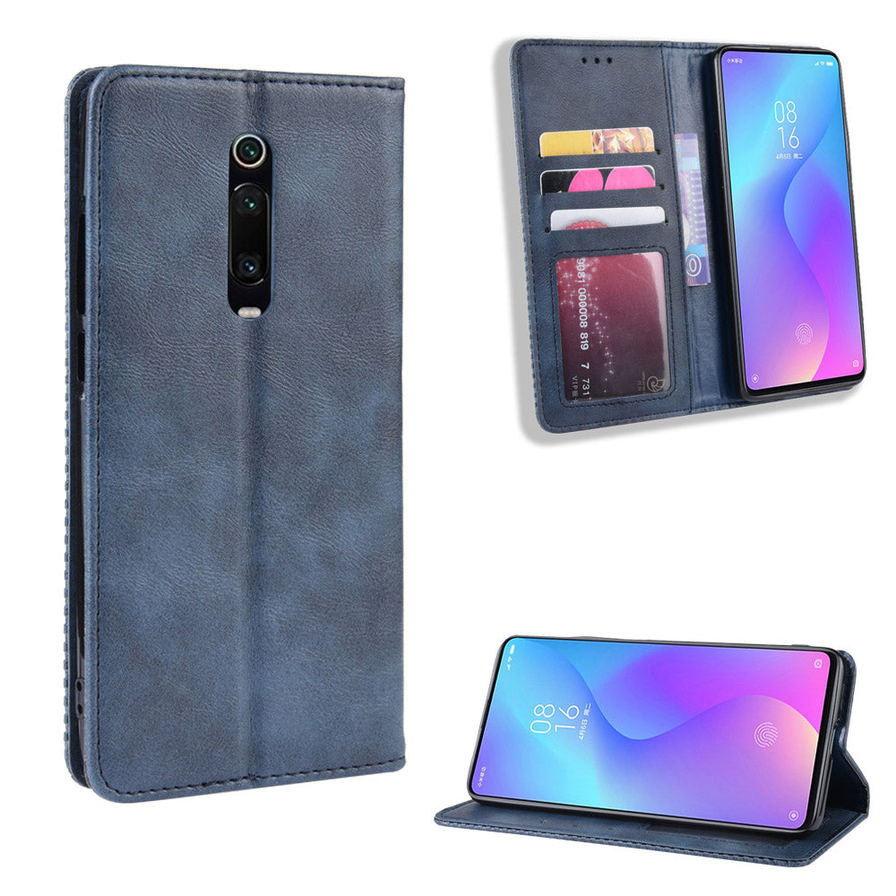 Vintage Style Leather Wallet Case for Xiaomi Redmi K20 / Mi 9T / Redmi K20 Pro / Mi 9T Pro